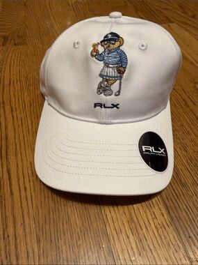 RLX Ralph Lauren White Kids Polo Bear Baseball Cap